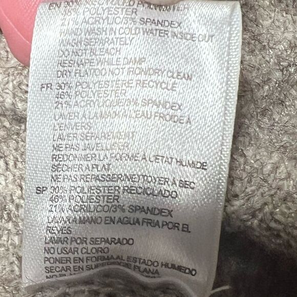 Anthropologie Heathered Beige Knit Cowl Neck Slouchy Sweater Sz XS - Picture 5 of 5